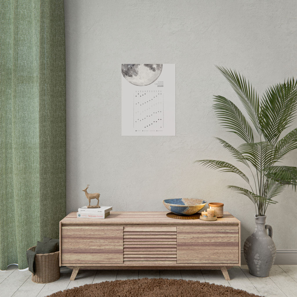 2026 Lunar Phase Calendar Moon Calendar for 2026 Modern Art Wall Decor Moon Phases Poster