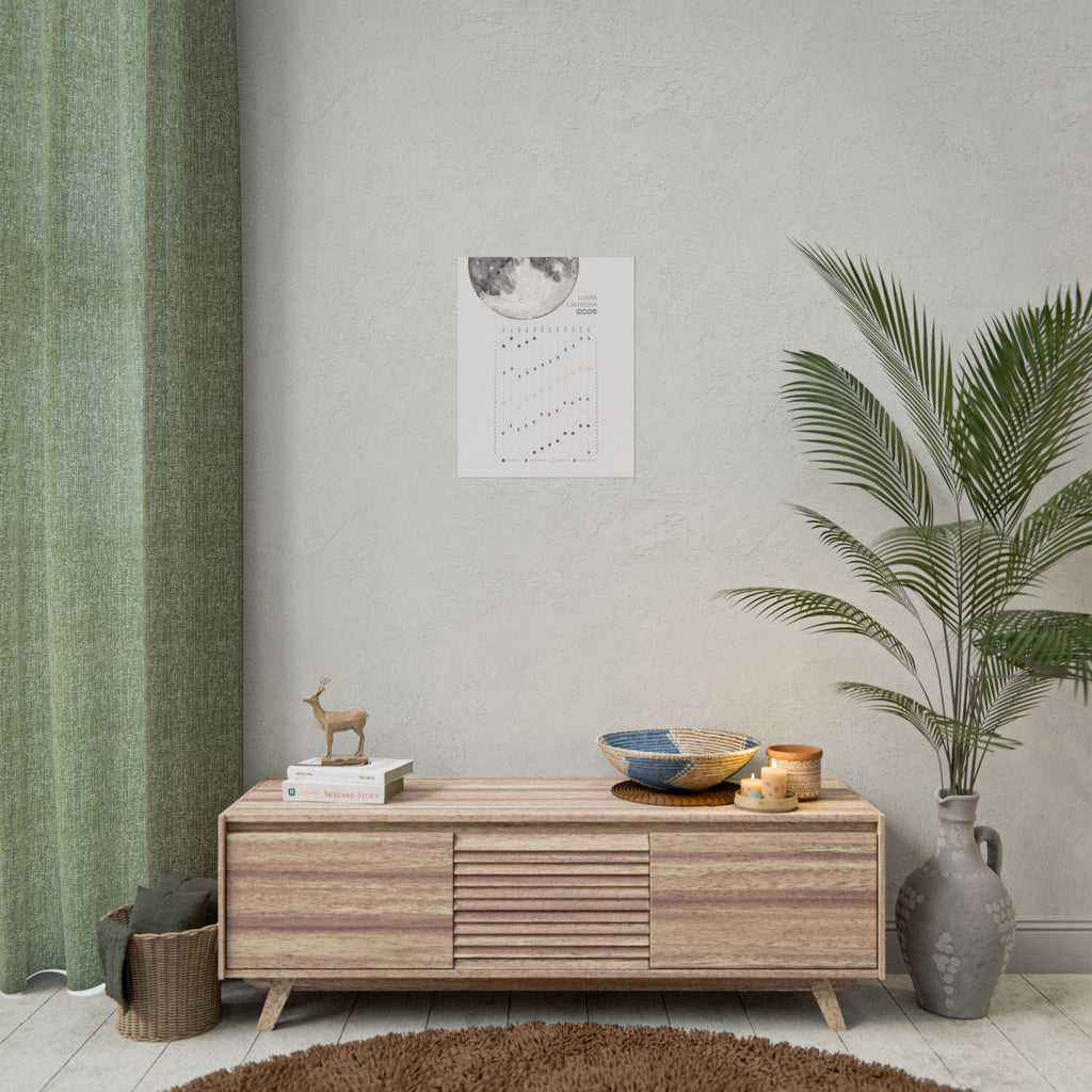2026 Lunar Phase Calendar Moon Calendar for 2026 Modern Art Wall Decor Moon Phases Poster