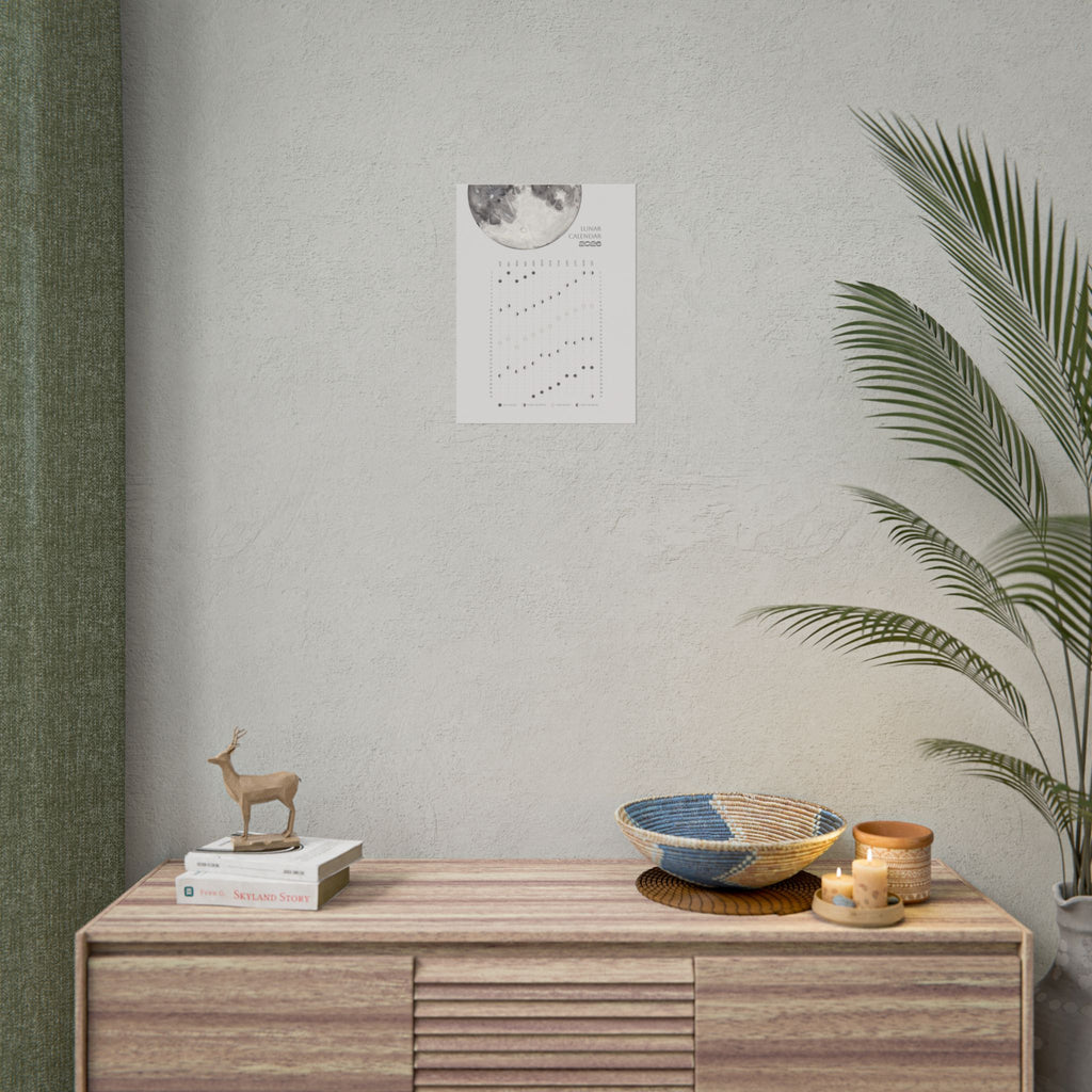 2026 Lunar Phase Calendar Moon Calendar for 2026 Modern Art Wall Decor Moon Phases Poster