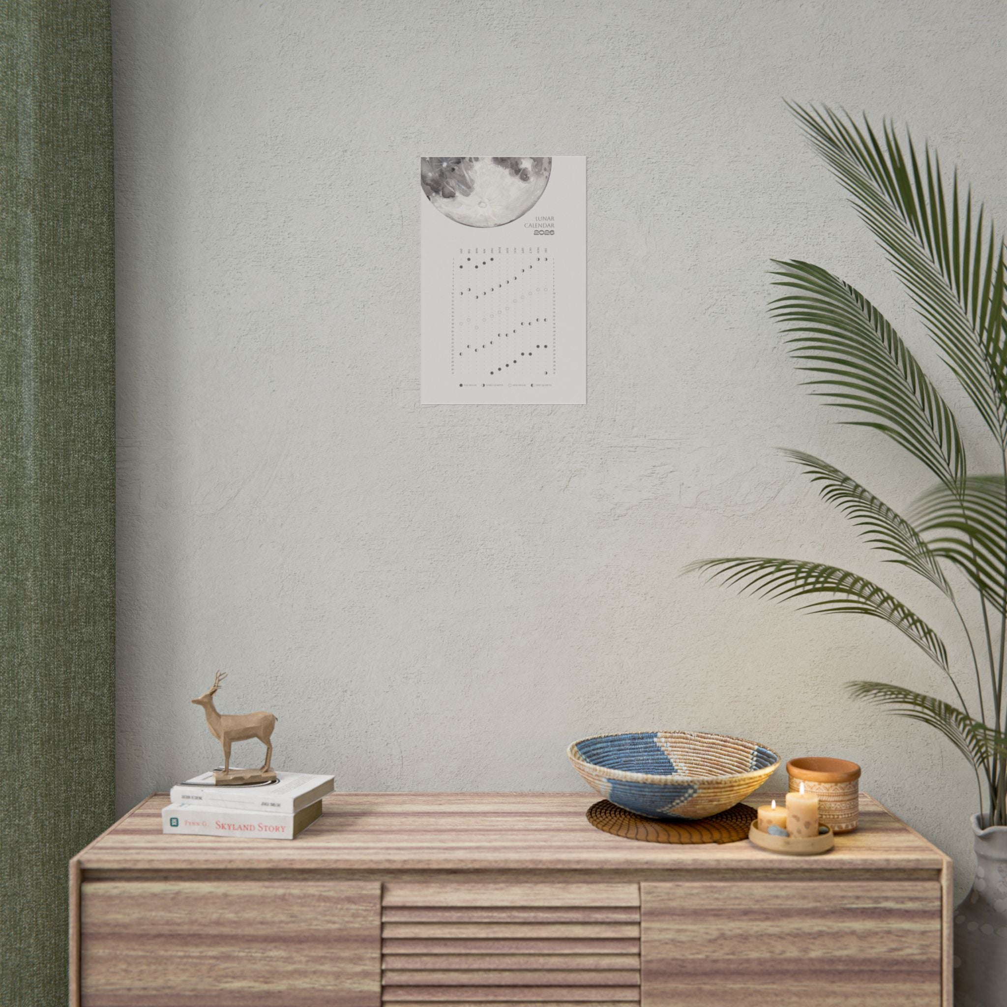 2026 Lunar Phase Calendar Moon Calendar for 2026 Modern Art Wall Decor Moon Phases Poster